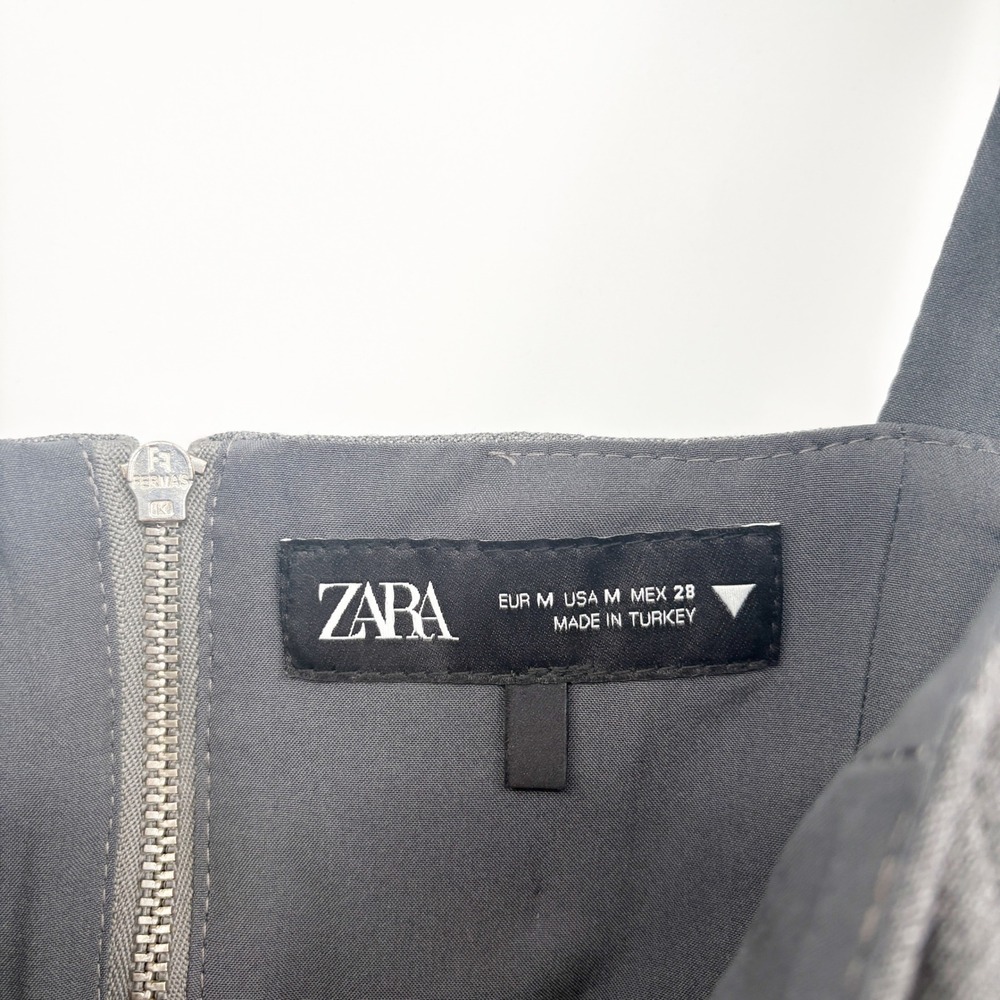 Zara Womens Office Siren Grey Structured Seamed Minimalist Corset Top Size M - Picture 4 of 8